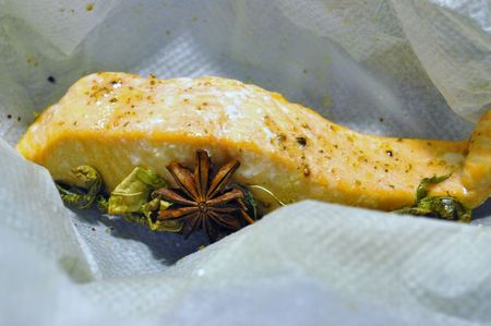 Papillote de saumon au citron confit - Régal