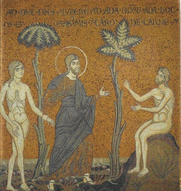 Dieu présente Eve à Adam, Monreale, cathédrâle, XIIe s
