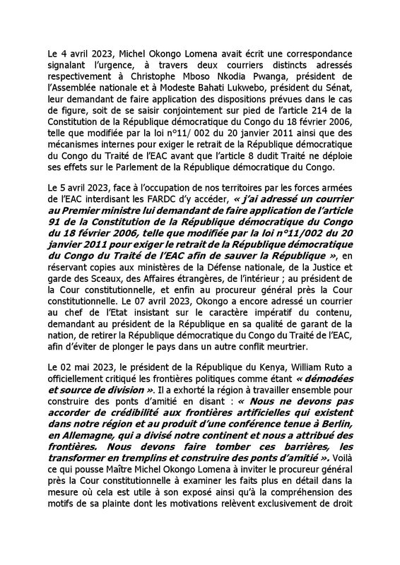 Tshisekedi visé par une plainte