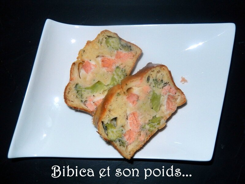 Cake brocoli & saumon extra moelleux {sans beurre ni huile} part