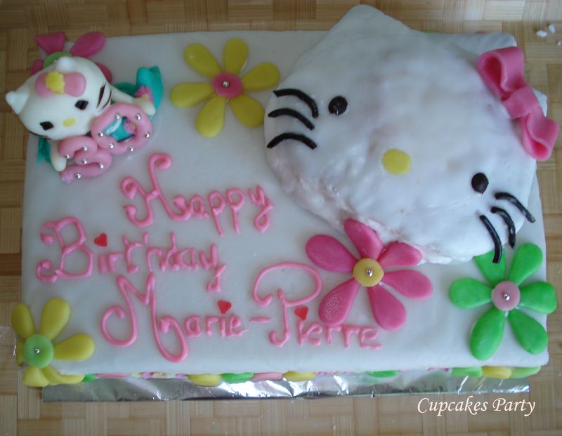 Gateau D Anniversaire Hello Kitty Cupcakesparty A Marseille