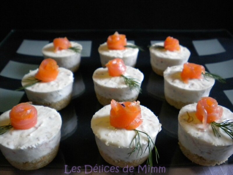 Mini cheesecakes au saumon fumé 2