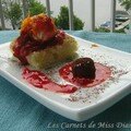Gâteau ultra-rapide et sa compote de fraises et orange, sans gluten et sans lactose