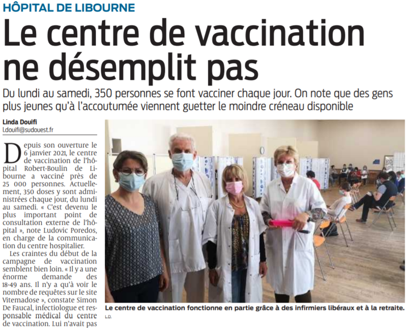 2021 05 27 SO Hôpital de Libourne Le centre de vaccination ne désemplit pas