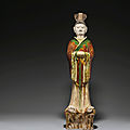 A large sancai-glazed pottery figure of an official, Tang dynasty (618-907)