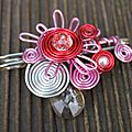 n°9 broche aluminium perlée cristal rose