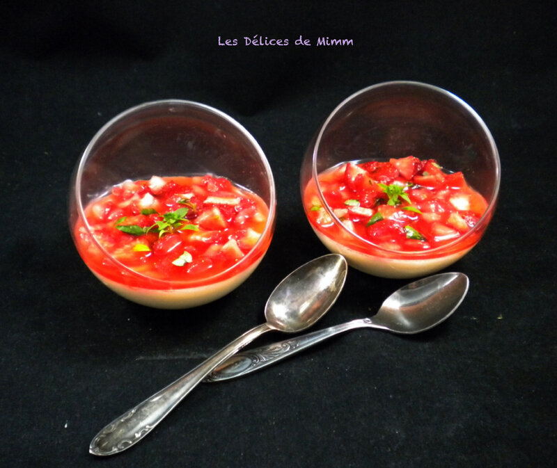 Panna cotta fraises-basilic 2