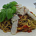 Spaghetti kéto au crabe