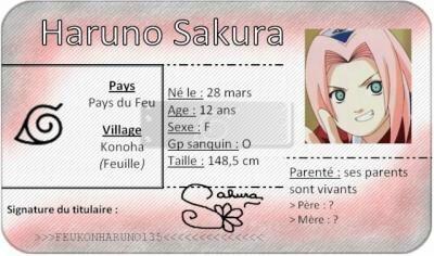 Carte D Identite Sakura Ines Et Clara Parlent De Mangas