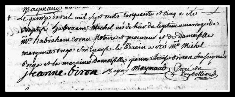 CORNU ABRAHAM acte naissance