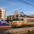 BB 7239 et le nez d'un TGV Duplex à Lyon