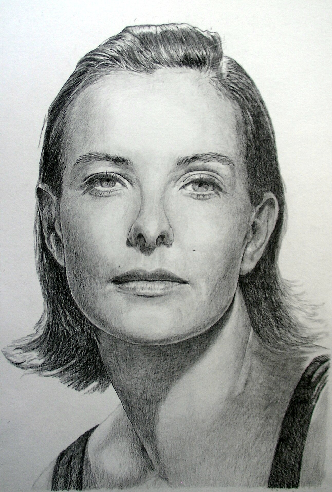 Le portrait de Carole Bouquet au crayon  graphite Manvale 