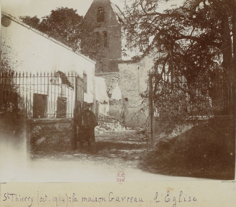 Saint_Thierry__Marne__octobre_1914__Maison_Gavreau_l__glise__Album_Mangin_