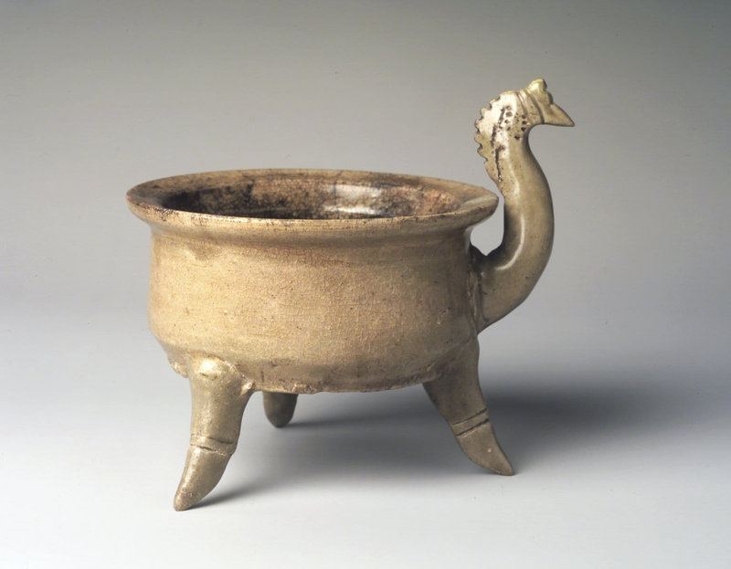Tripod Incense Burner, Yue Ware, Six Dynasties Period, 265-589 C