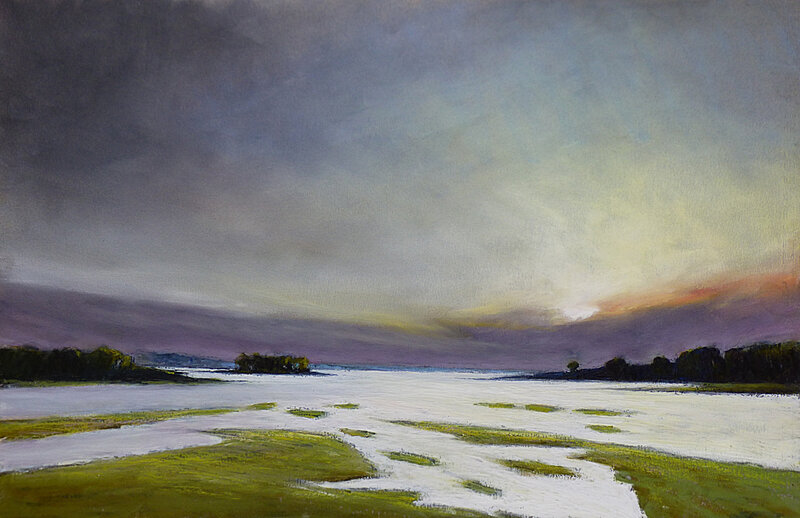 Fond de Golfe à Montsarrac, août 2017, pastel à l'huile, 48 x 32 cm