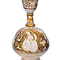 A kashan lustre pottery bottle, persia, late 12th century