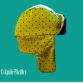 Bonnet - version Chapka enfant jersey de coton vert à pois doubl