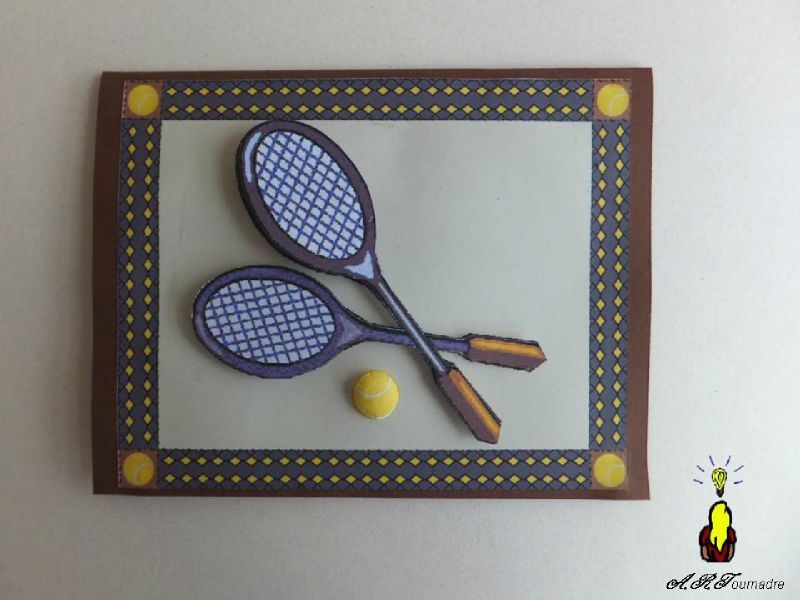 Carte Kirigami Badminton Ou Tennis Choisissez Les Passions D Art