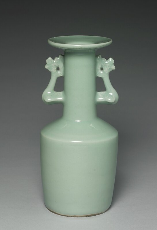 Celadon-glazed vase with phoenix-shaped handles, Longquan ware, Southern Song dynasty, 1127-1279