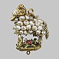 Pendant with standing ram, spain or spanish colonies, circa 1600