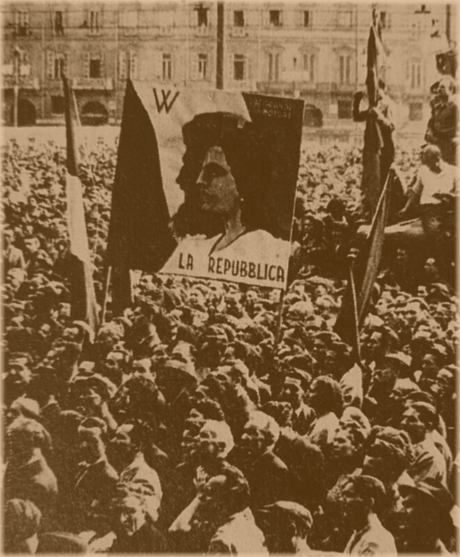 1946-manifestation pour la Republique italienne