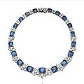 A sapphire and diamond necklace, by harry winston
