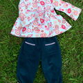 Pantalon et et blouse japonisants en taille 3 ans