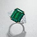 A 10.31 carats colombian emerald and diamond ring, by van cleef & arpels