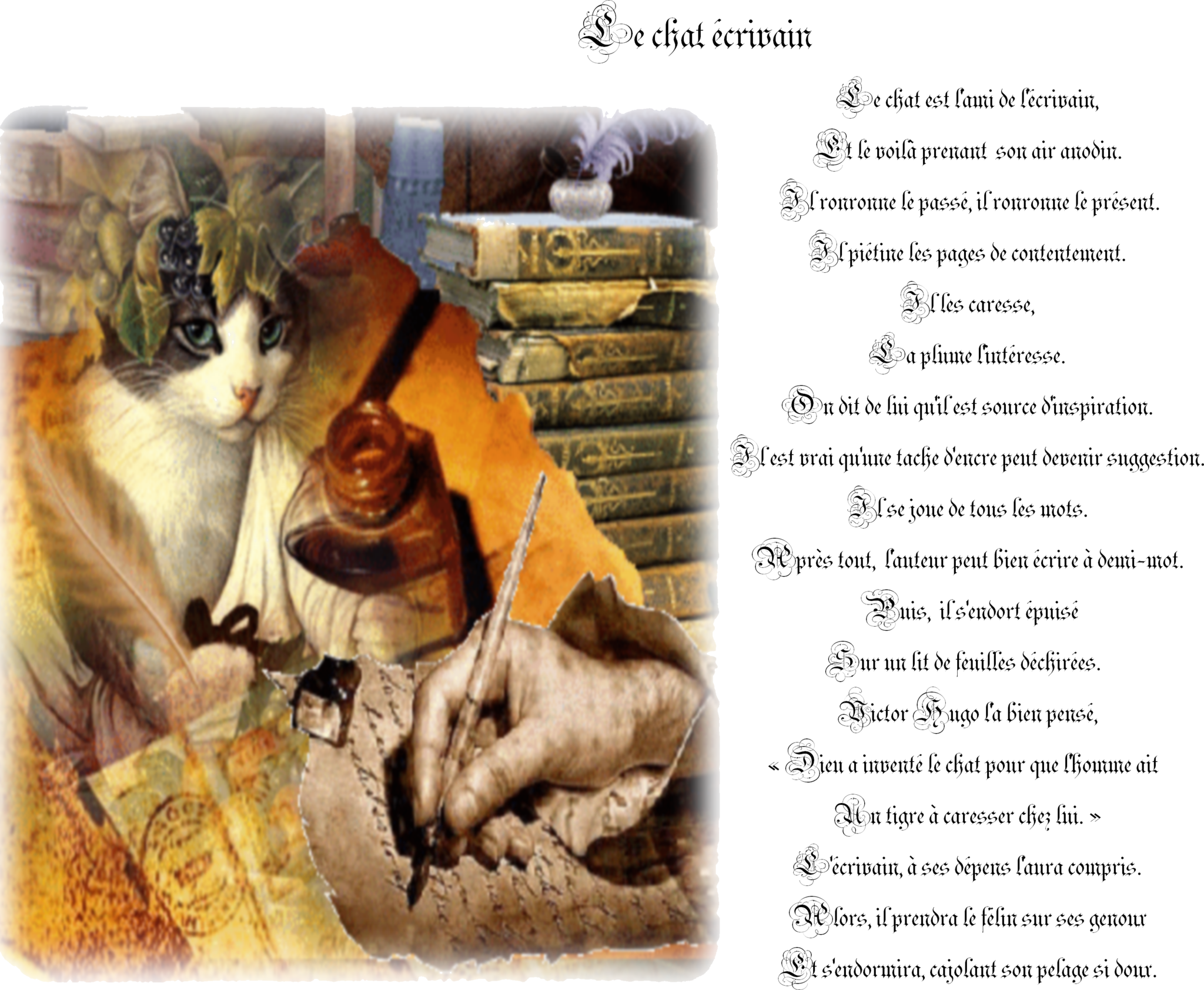Les écrivains Le Silence Et Les Chats LE CHAT ÉCRIVAIN - LES POÉSIES D'ANAGALLIS