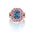 An exceptional rectangular-cut fancy vivid blue diamond ring, by moussaieff