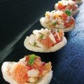 tartare de saumon à la coco fraîche