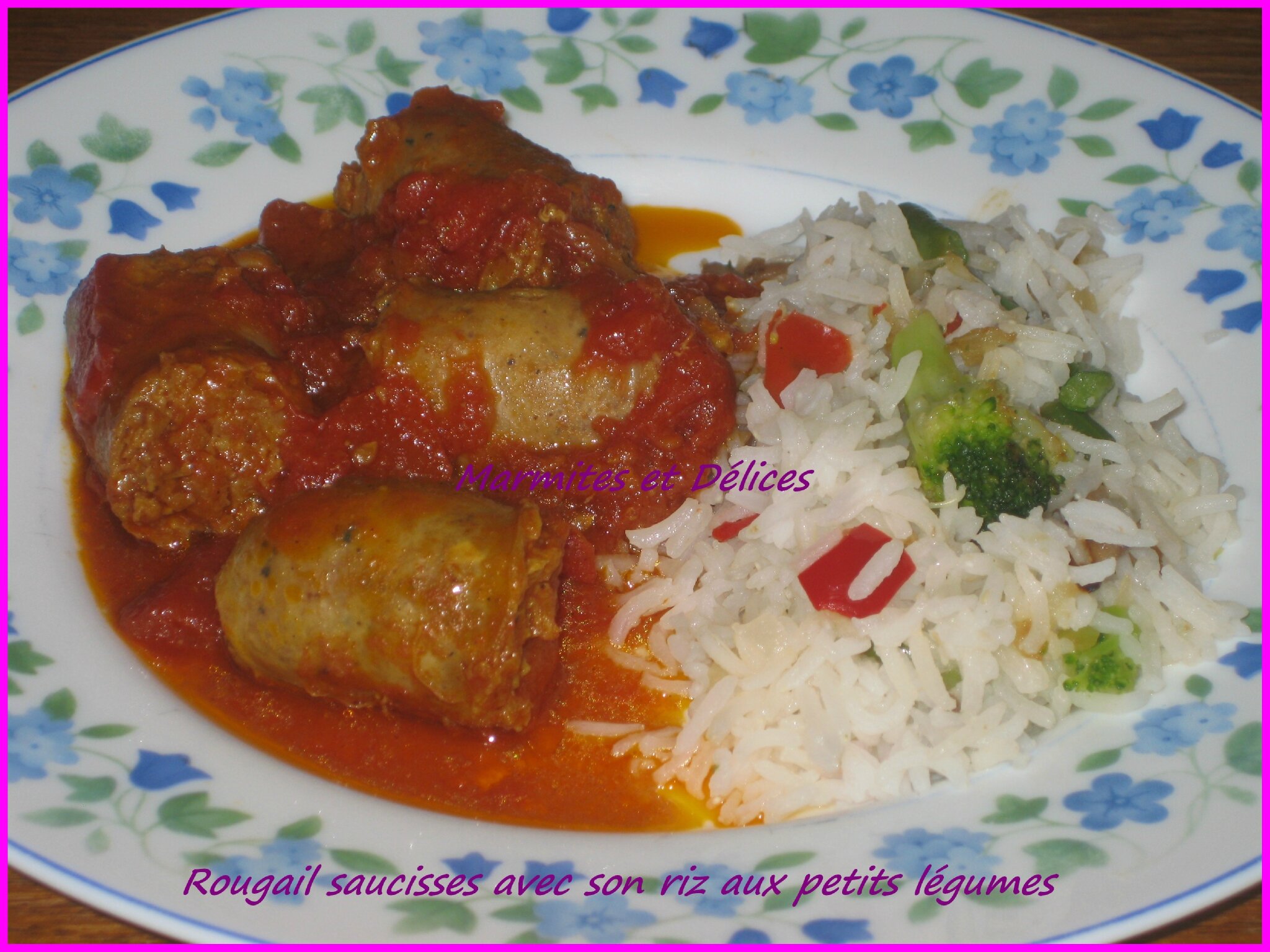 Rougail saucisses et son riz aux