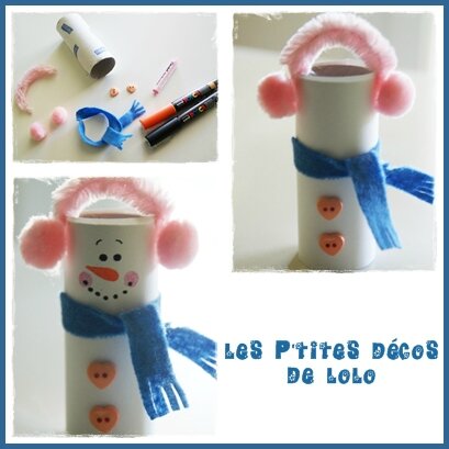 DIY : faire un bonhomme de neige avec un rouleau de papier toilette - Les  p'tites décos de Lolo
