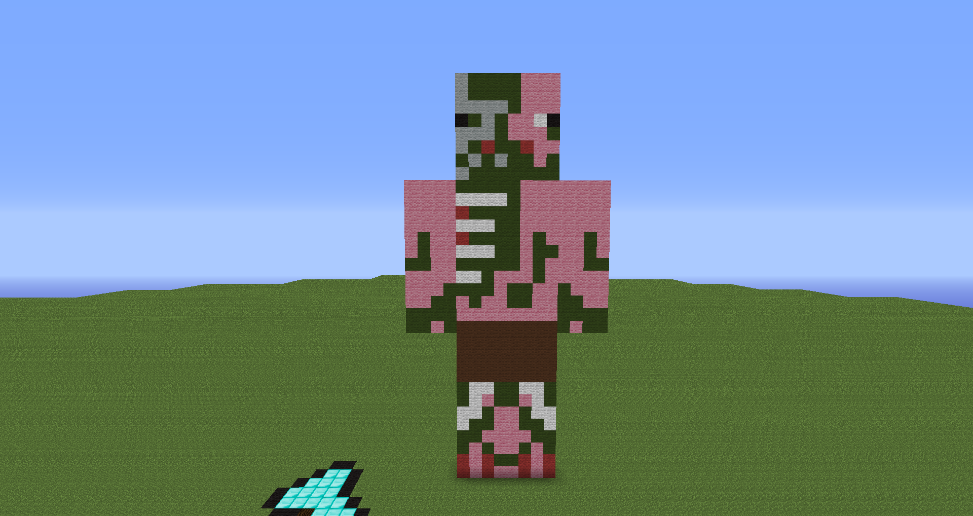 Featured image of post Pixel Art Minecraft Cochon Zombie : There is a number of green shades in this pixel art, i would suggest trying the different tree leaves to get a shaded effect.