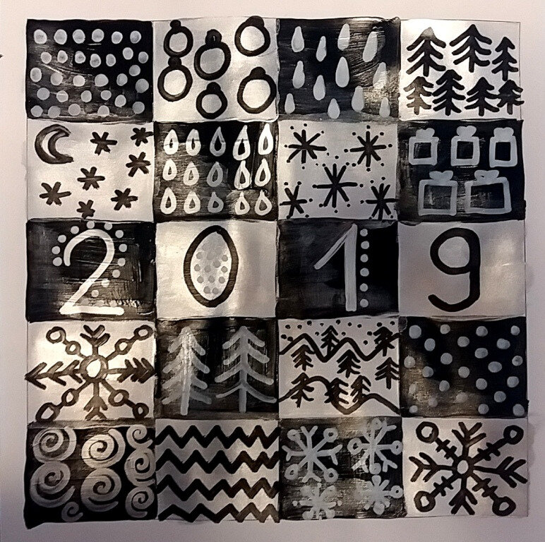 308_Noël et nouvel an-Calendrier Noir Blanc et argent (31)