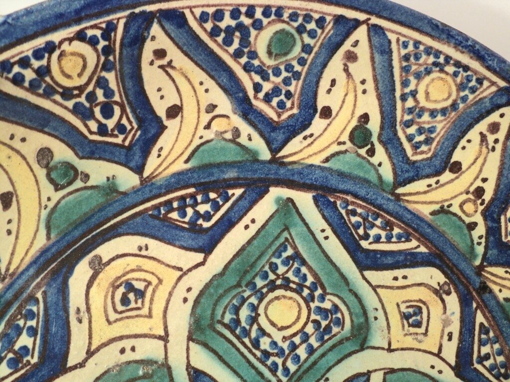 Ancien Plat Marocain XIXème Céramique Maroc Faïence Orientalisme - La P