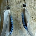 boucles oreilles-plumes de geais