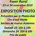 Expo ATELIER PHOTO Caudrot 23-24 novembre 2019