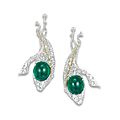 A charming pair of emerald, diamond and coloured diamond 'snow peas' ear pendants, by cindy chao