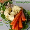 Salade printanière et pointe de socca, sans gluten