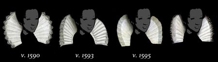 Evolution de la collerette dans les années 1590