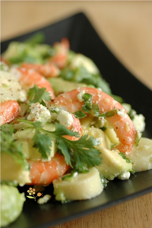 Salade crevettes, coeur de palmier, avocat & feta_4