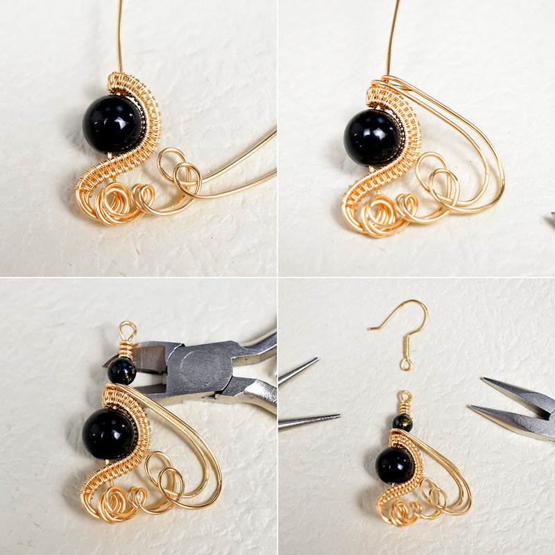 PandaHall-Tutorial-on-Wire-Wrapping-Earrings-3