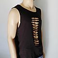 t-shirt for men marron slashed sleeveless b