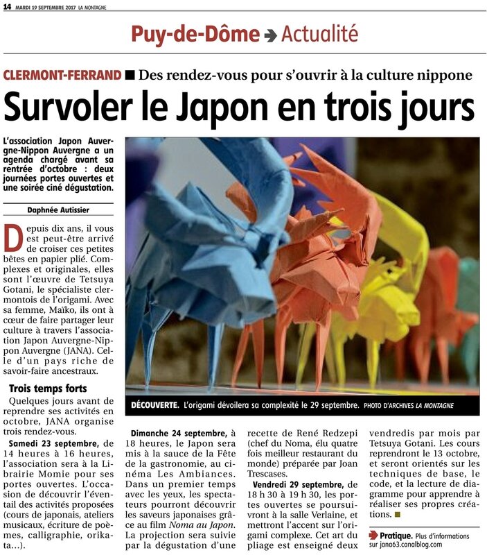 article Journal La Montagne 19092017 JANA