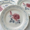 Ravier Malmaison 21 cm et petites assiettes Janine diamètre 18 cm