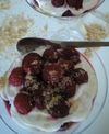 framboises sur fromage blanc vanillé