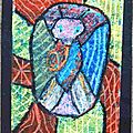 Insecte Stéphanie Pastel gras sur papier couleur technique de grattage