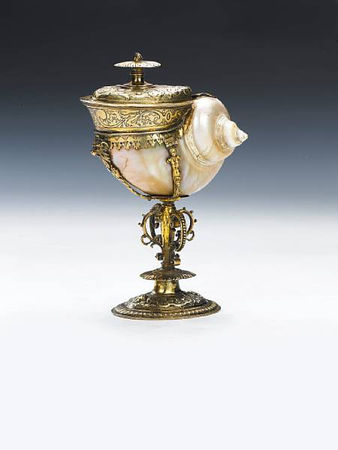 A silver-gilt mounted agate bowl, Prague or South German, late 16th/early  17th Century.