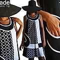 Robe Noire et blanche trapèze Tendance Automne Hiver 2014 2015 Graphique Couture à découpes géométriques